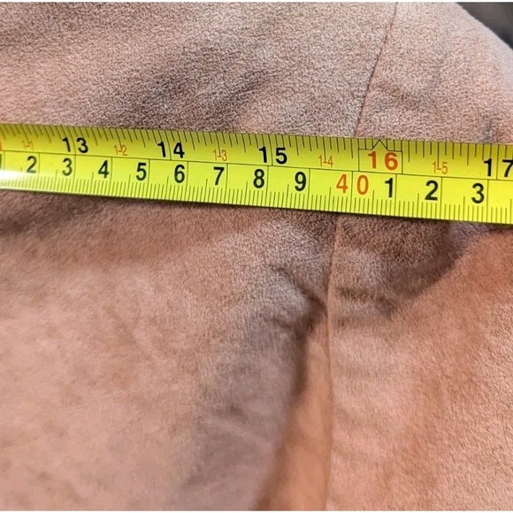 Vtg Samuel Robert by Peter Hatsi Androu Open Blazer 4 Cropped Peachy Suede Lined - Picture 7 of 10